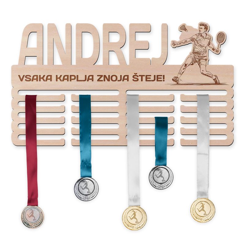 Obesalnik za medalje - Badminton, Moški